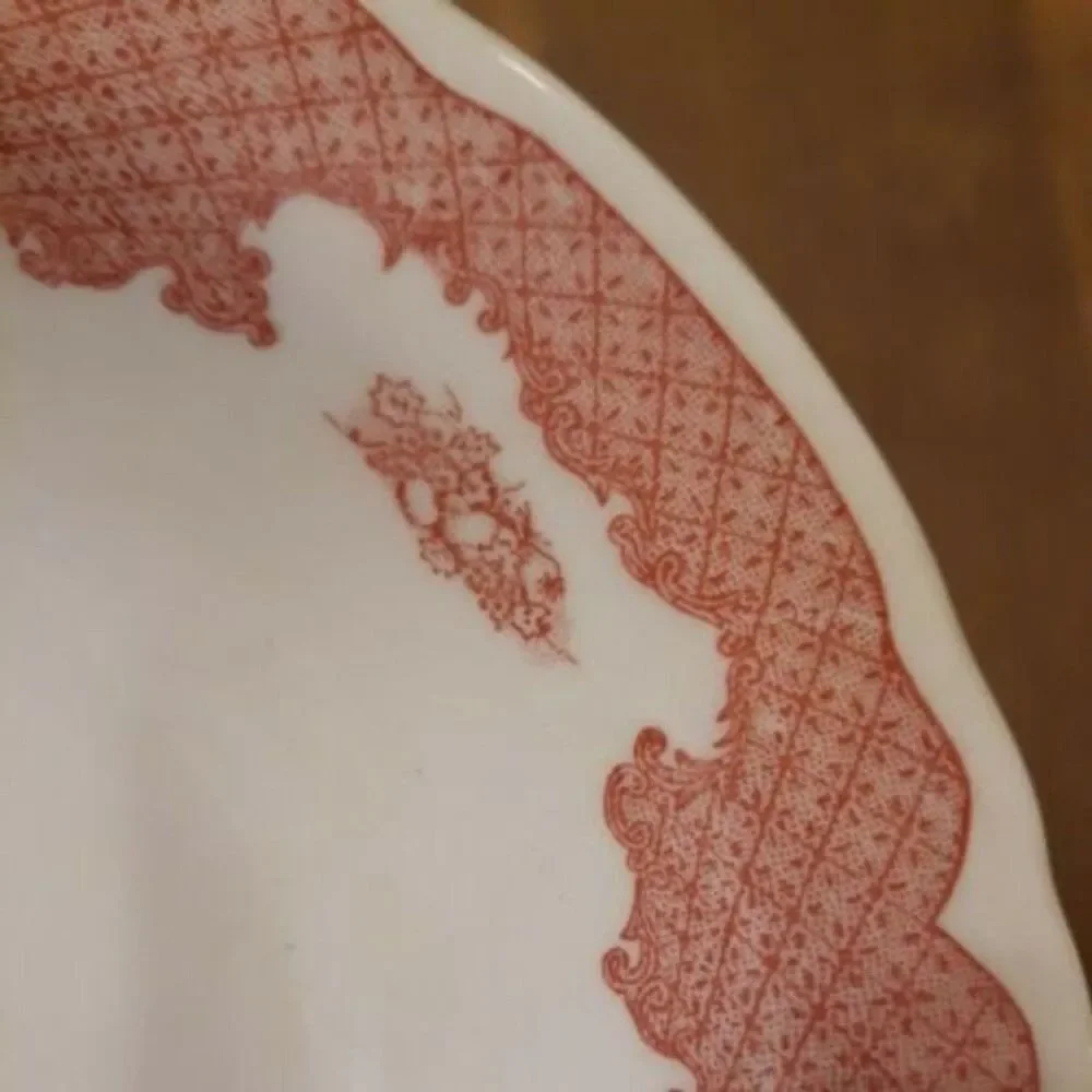 Shenango Red Lattice & Fruit Restaurant Ware Berry Bowl  Sho14 6 inches